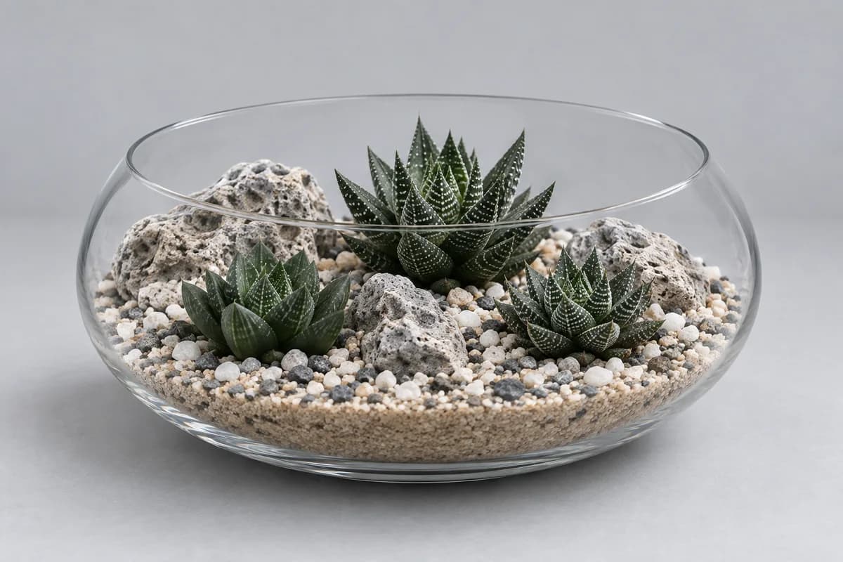 AI concept: Glass rock garden